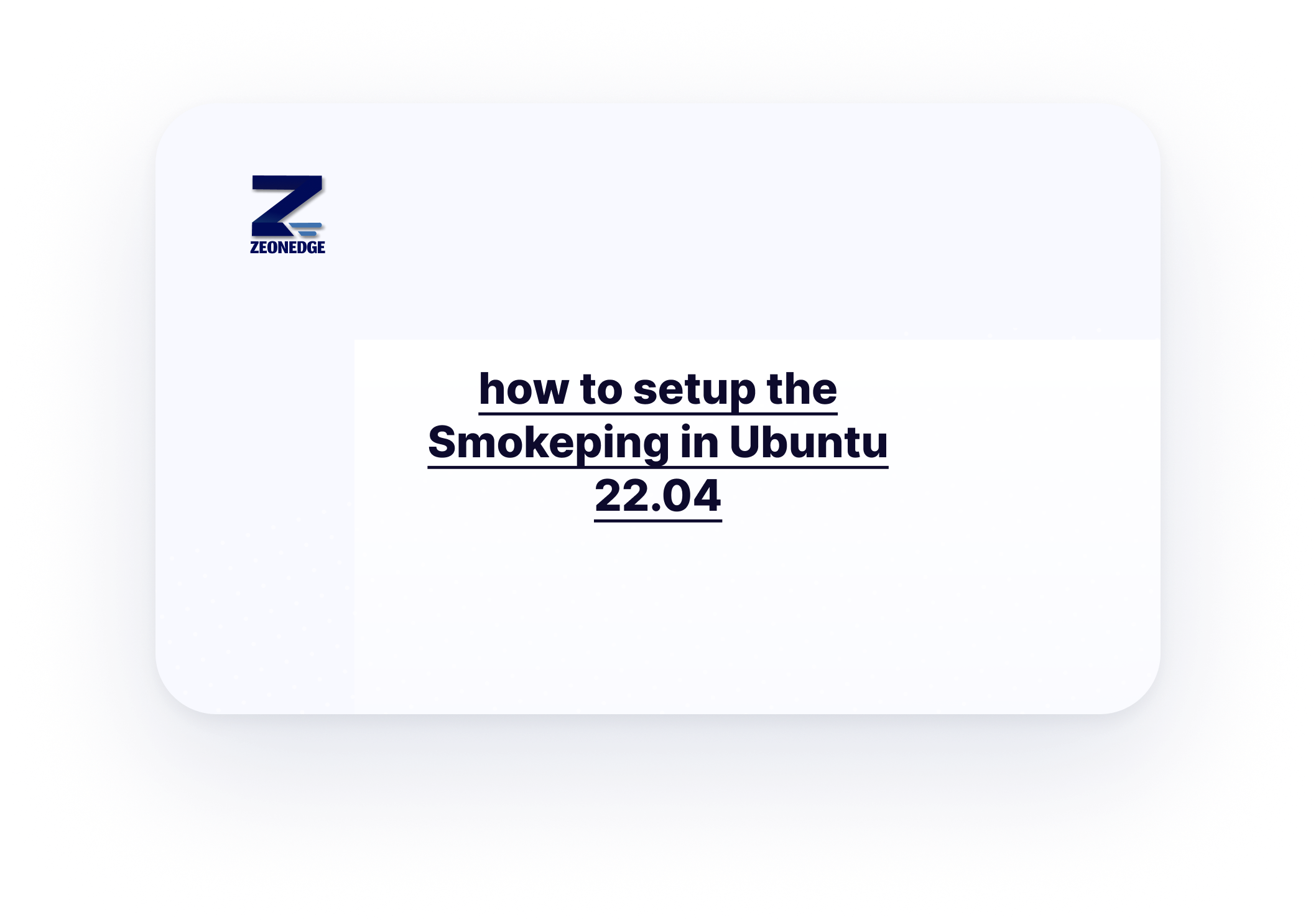 how to setup the Smokeping in Ubuntu 22.04